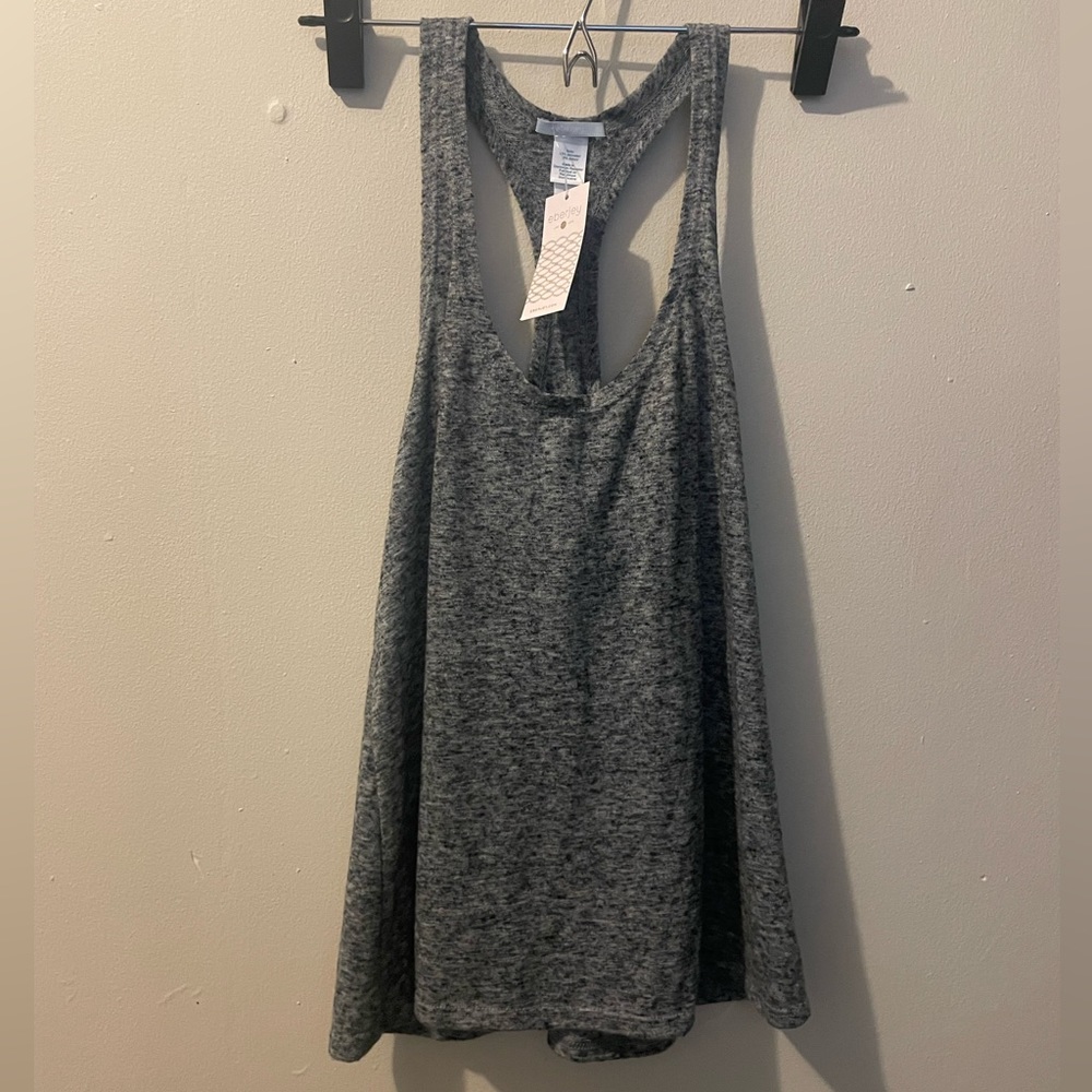 Eberjey Bobby Pijama Racerback Tank Top size small in Heather Grey